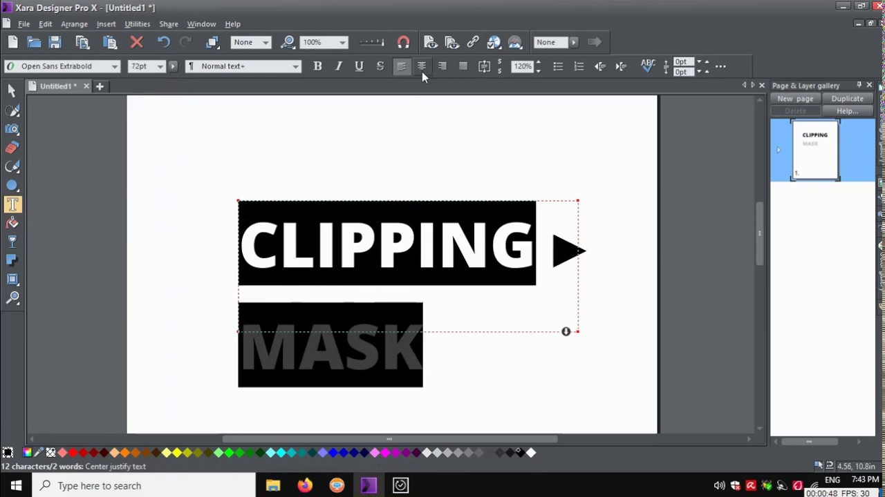 Xara designer pro clipping mask