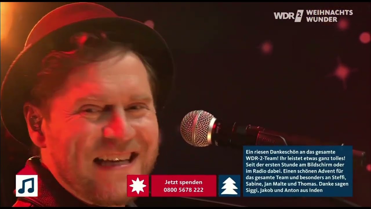 Johannes Oerding: Sonntag - WDR 2 Weihnachtswunder, Essen 14.12.2025