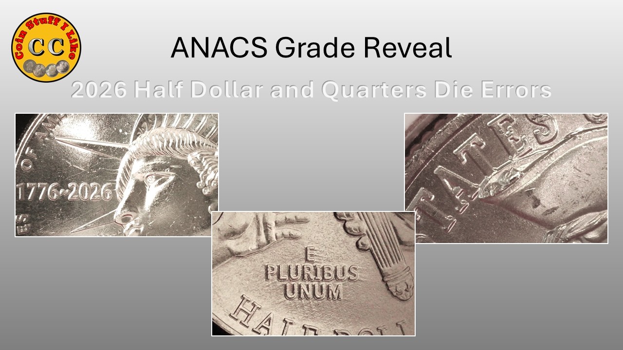 Результаты оценки ANACS: бракованные полдоллара и четверть доллара 2026 года!