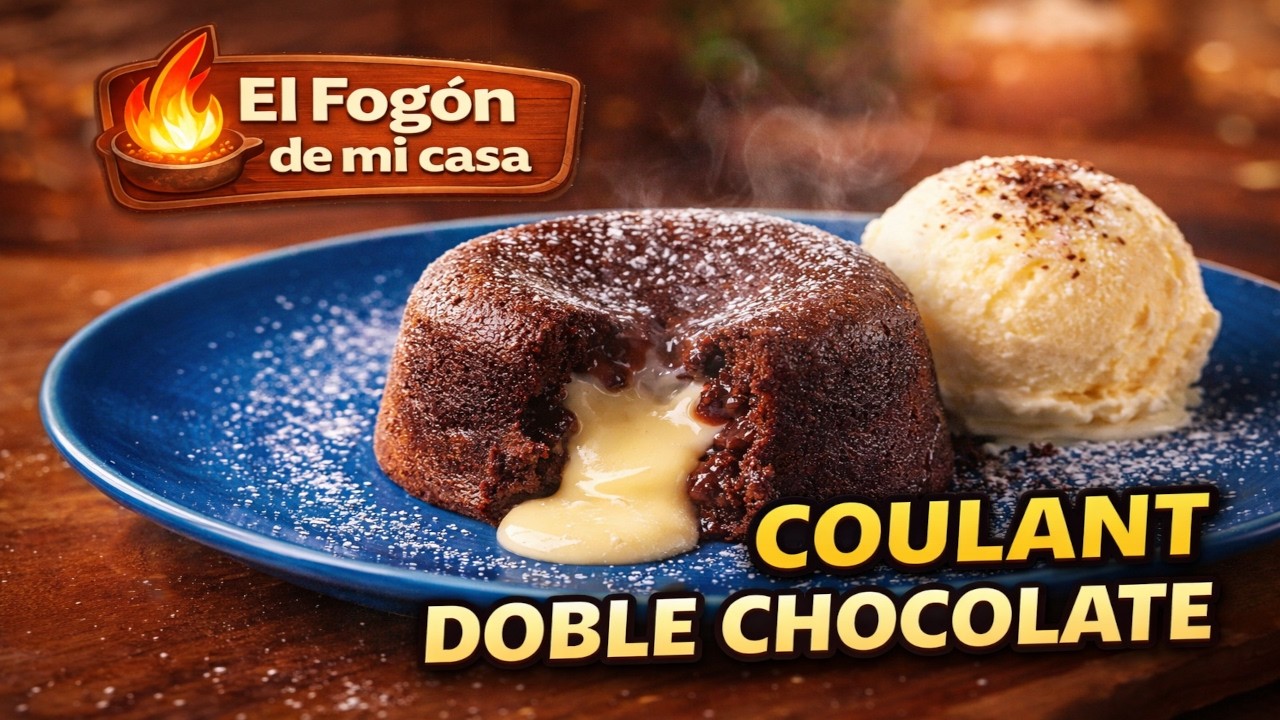 Coulant de Dos Chocolates 🍫 Receta Fácil y Perfecta con Corazón Fundido | Postre Casero