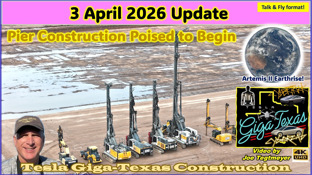 Holiday Yet Test Track, Road Paving & North Campus Progress! 3 April 2026 Giga Texas Update(08:35AM)