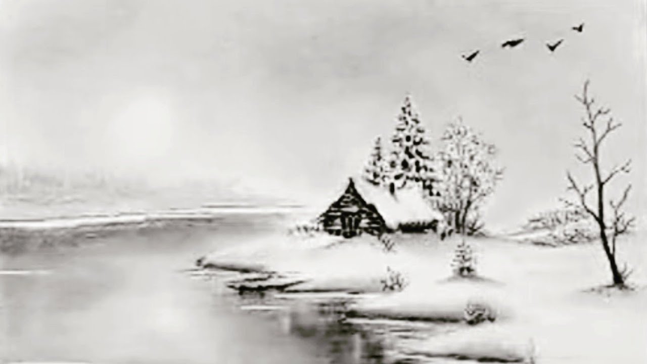 GP Like is live Winter season landscape drawing .