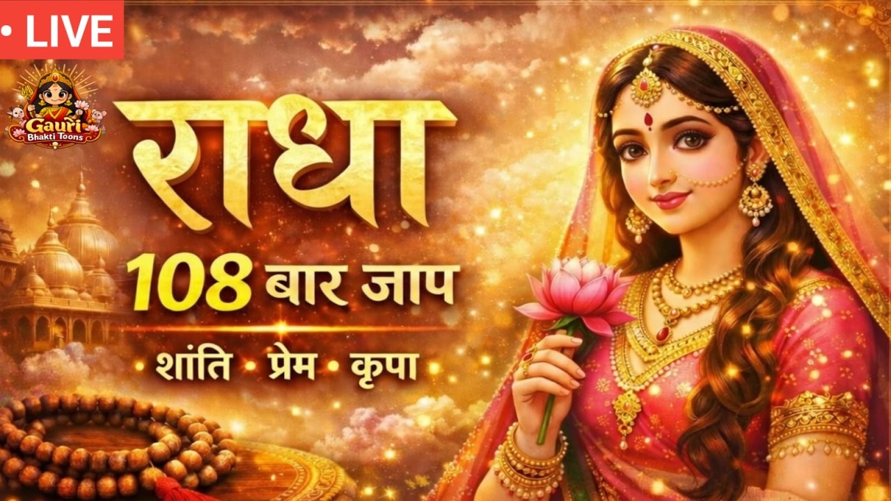 LIVE 🔴 Radha Naam Jaap | 108 बार राधा नाम जाप | शांति और सुख के लिए | Continuous Radha Naam Chanting