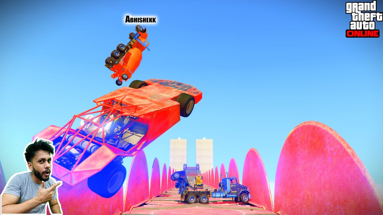 Ramp Buggy Vs Concrete Truck 99.999% Cannot Complete this Face to Face Race GTA 5