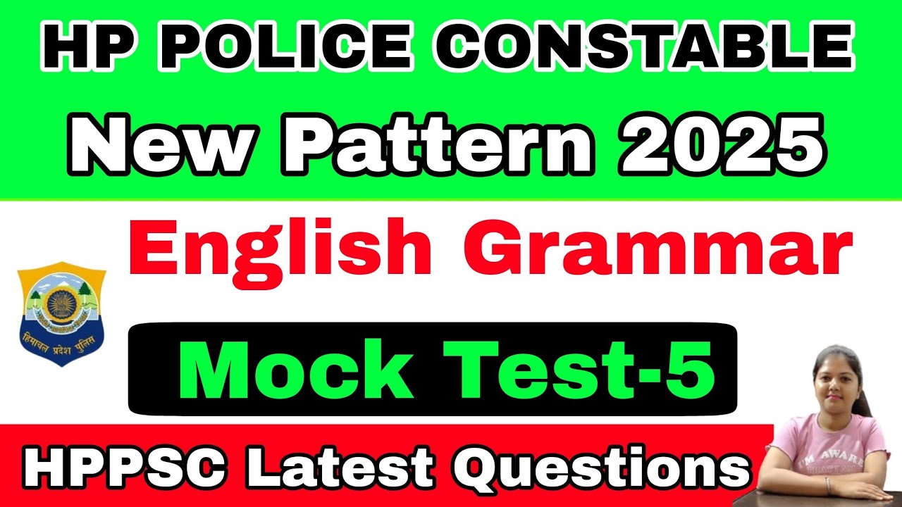 English Section | Mock Test-5 | HP Police Constable | 2025 | HPPSC Latest Pattern