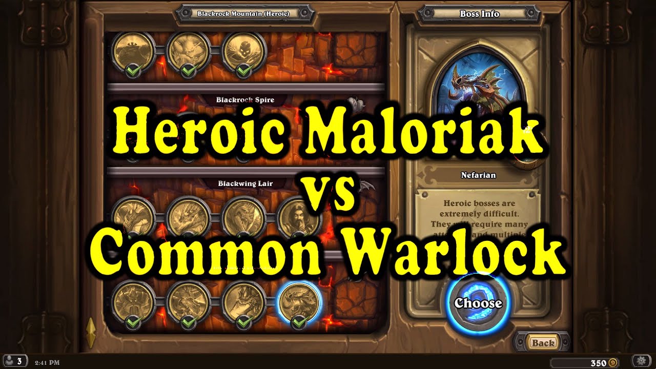 Hearthstone: Blackrock Mountain - Heroic Maloriak with a Common Warlock Deck