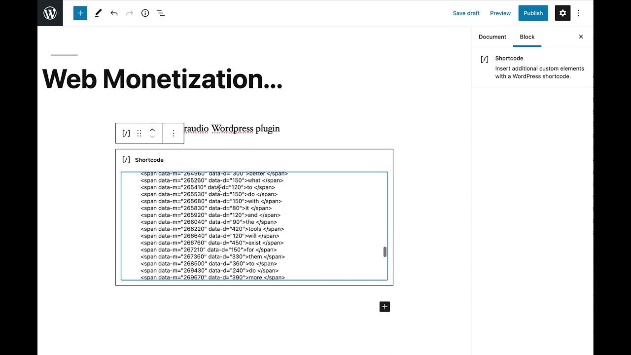 Web Monetization in the Hyperaudio Wordpress Plugin