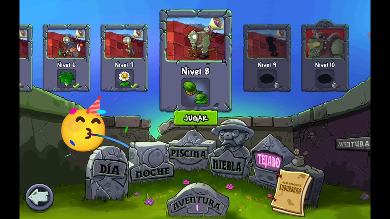 Plantas vs zombies 🙃 nivel tejado del 6 al 10 🌻
