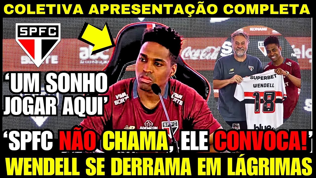🔴APRESENTAÇÃO DO WENDEL COMPLETA🔴WENDEL SE DERRAMA EM LÁGRIMAS AO VIVO! NOTÍCIAS DO SÃO PAULO FC