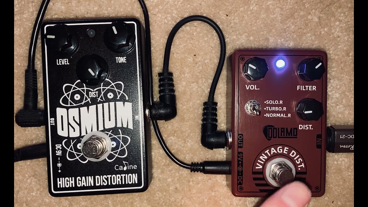 RAT clone Dolamo Vintage Distortion vs DS-1 clone Caline Osmium (then stacked)