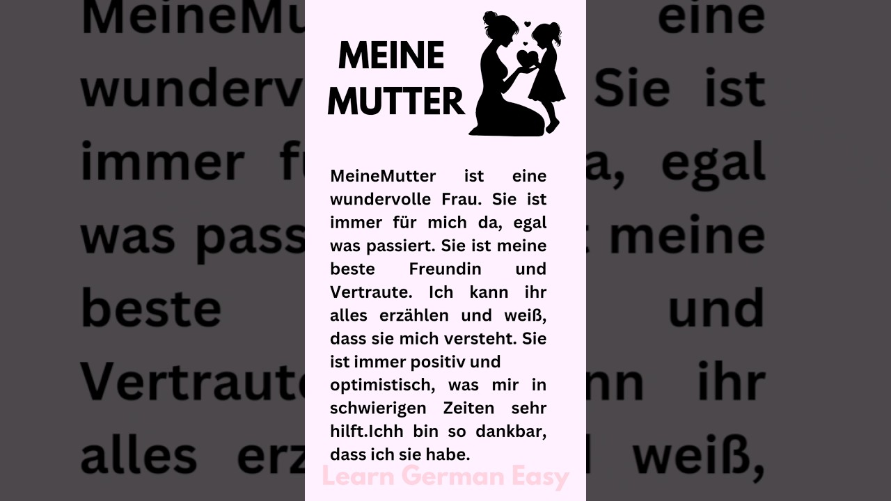 My mother  ( Meine Mutter  )#lerndeutsch#germanforbeginners#germany