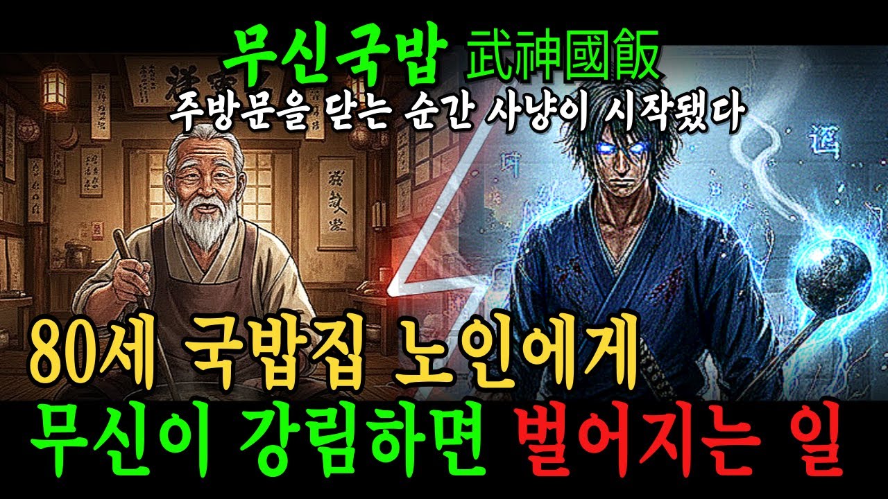 [무신국밥] 주방 문을 닫는 순간 사냥이 시작됐다 ‘80세 국밥집 노인에게 무신이 강림하면 벌어지는 일' #무협소설 #무협지 #무협드라마  #무협오디오북