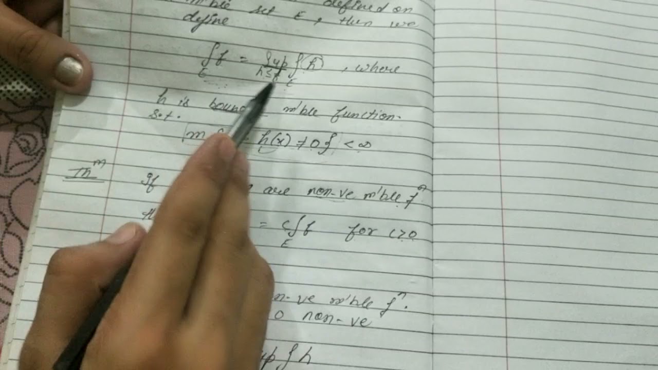 Integral of non- negative function/m.sc(p)