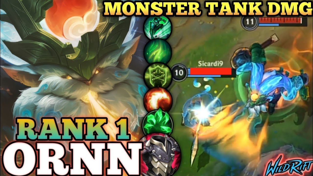 ORNN MONSTER TANK DAMAGE! UNSTOPPABLE TOPLANE MVP PLAY - TOP 1 GLOBAL ORNN BY ZoEfe - WILD RIFT