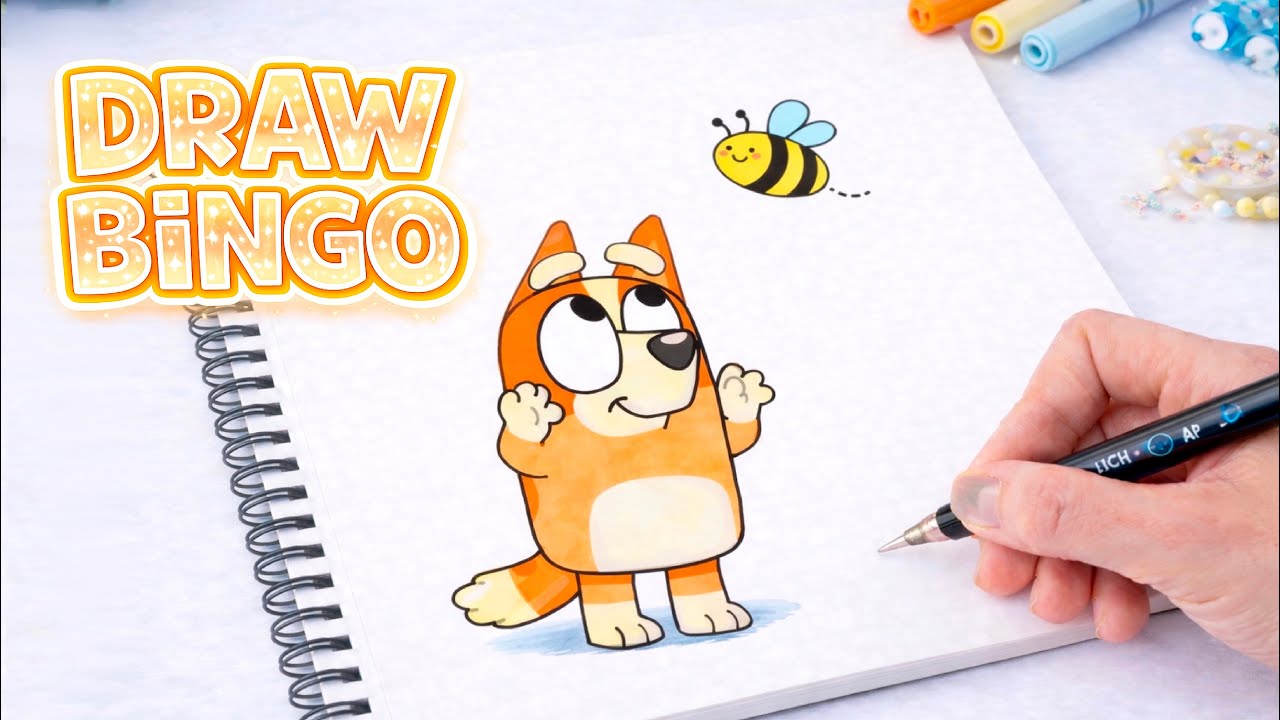 How to Draw Bingo | Easy Step by Step Drawing for Kids