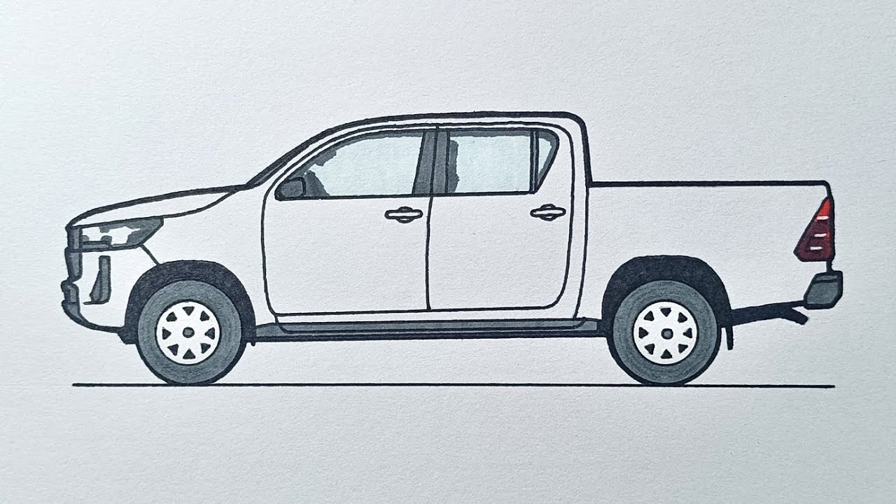 How to Draw a Toyota Hilux | Step by Step
