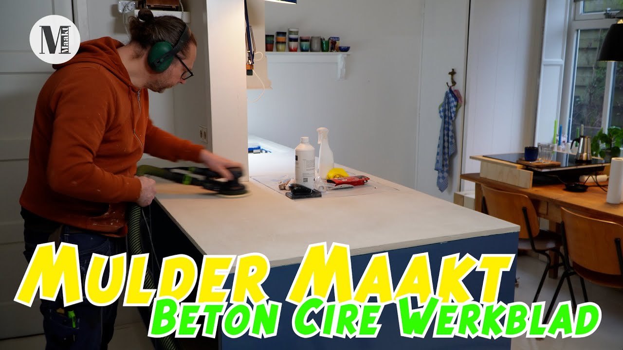Keukenblad van Beton Cire.