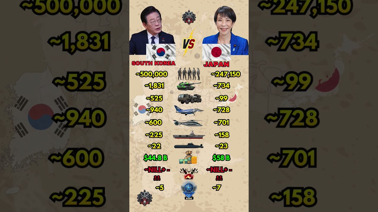 South Korea vs Japan Military Power 2026
