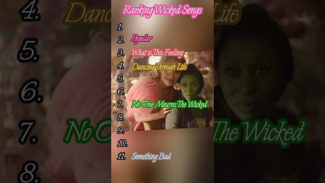 Ranking Wicked Songs!!! #ranked #wickedthemusical #wicked #songranking #edit #shorts