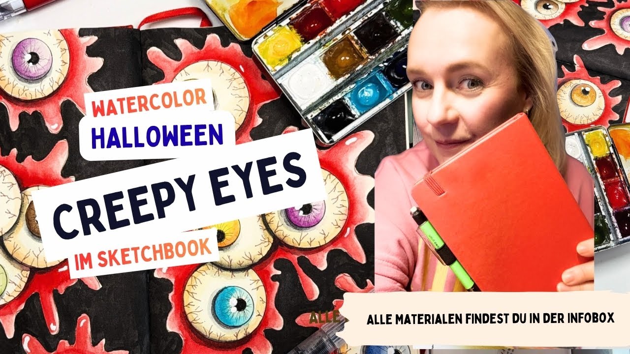 Unglaublich! Grusel-Augen mit dem Schmincke Mini-Kasten gemalt