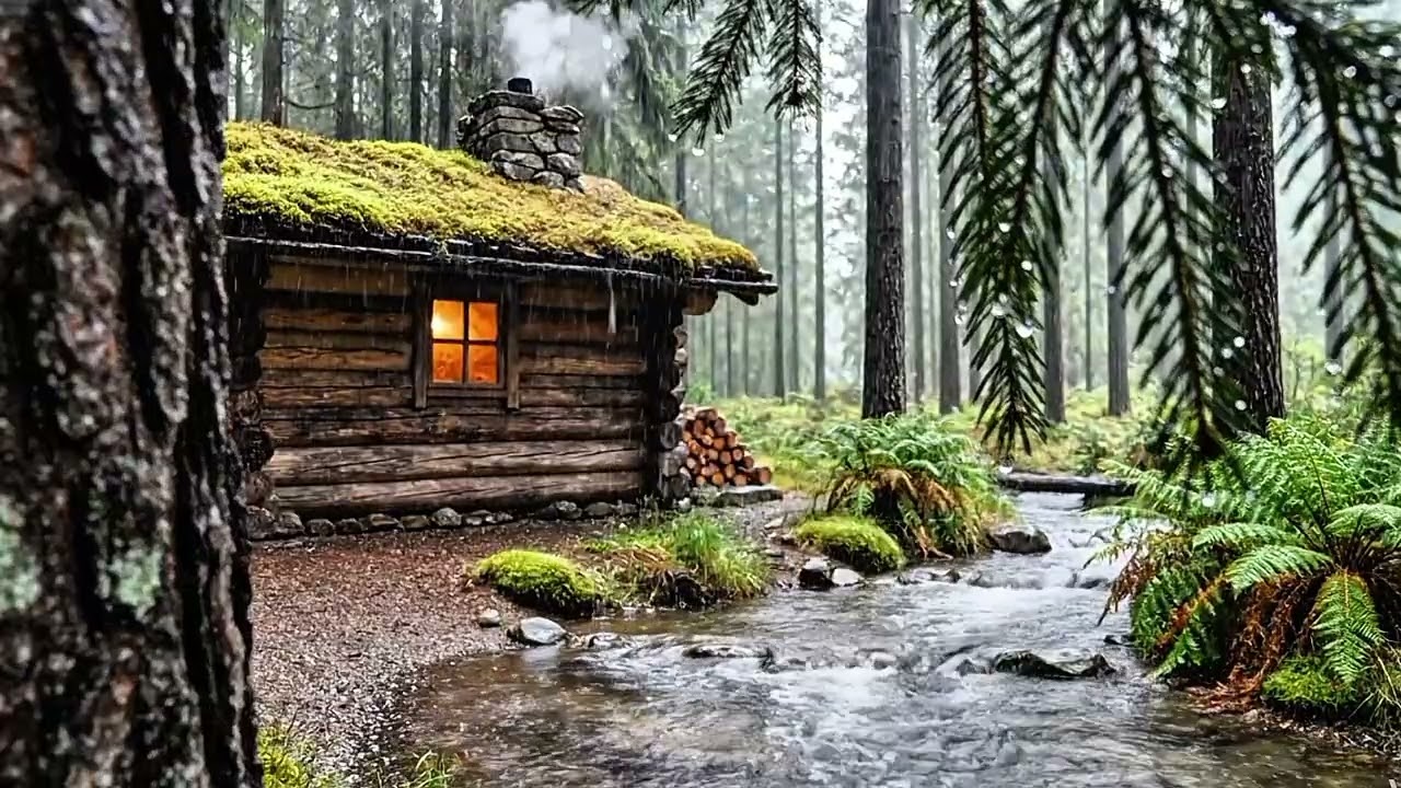 1 Hour Meditation Loop • Rain & Pine Forest Ambience for Deep Sleep