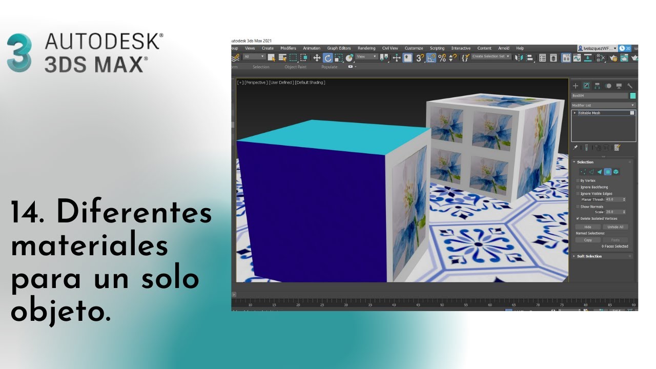 Curso 3DS MAX. Aplicar diferentes materiales en las caras de un objeto