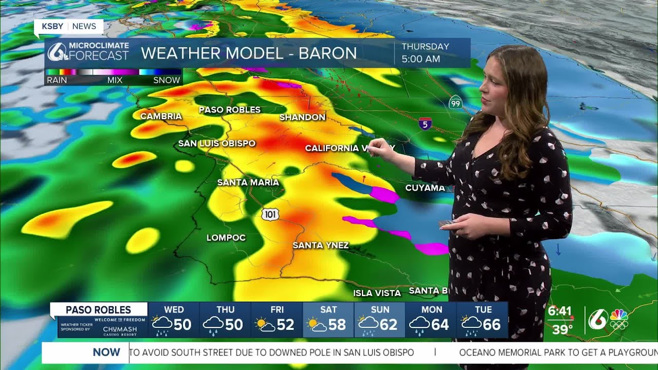 Scattered showers continue on Wednesday, with more heavy rain expected Thursday morning