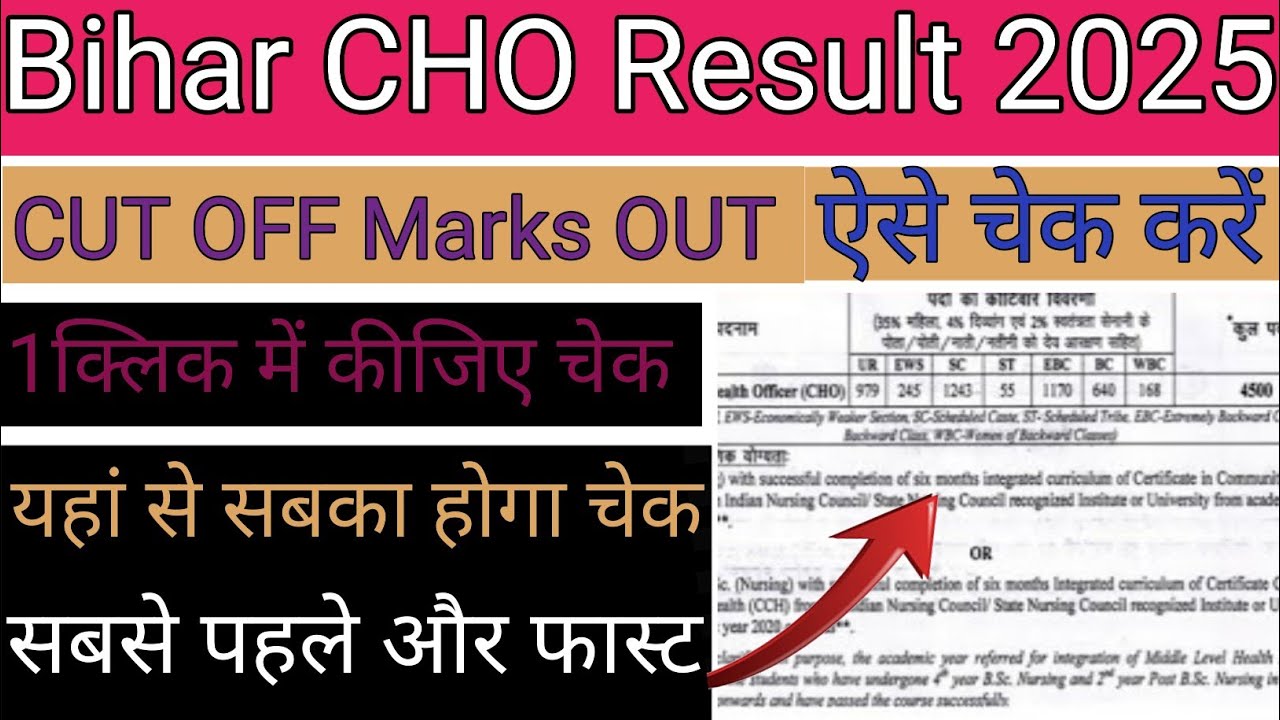 Bihar CHO Result 2025 🔴 Bihar CHO Result 2025 Kaise Dekhe ? How To Check Bihar CHO Result 2025 !