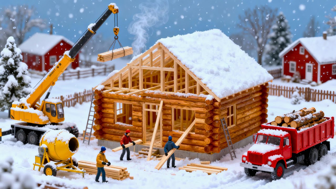 Miniature Winter Build❄️ Build a Warm Wooden House for a Lonely Elderly Man