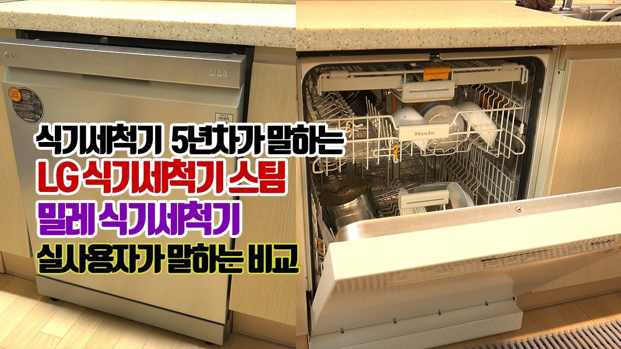 LG 식기세척기 스팀 , 밀레 식기세척기 5년차가 말하는 제품의 장단점 후기 (세척력, 소음, 바스켓)