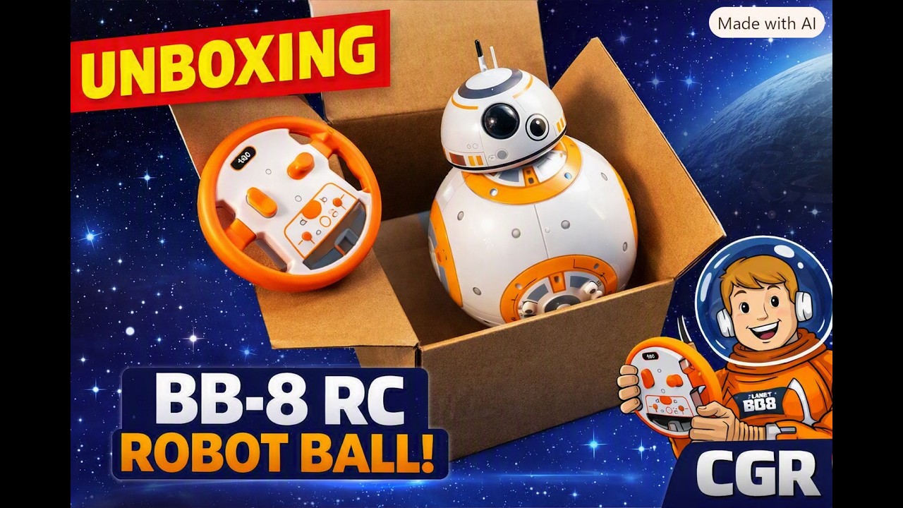 Unboxing BB-8 RC Robot Ball Remote Control Planet Boy with Star Wars Sound
