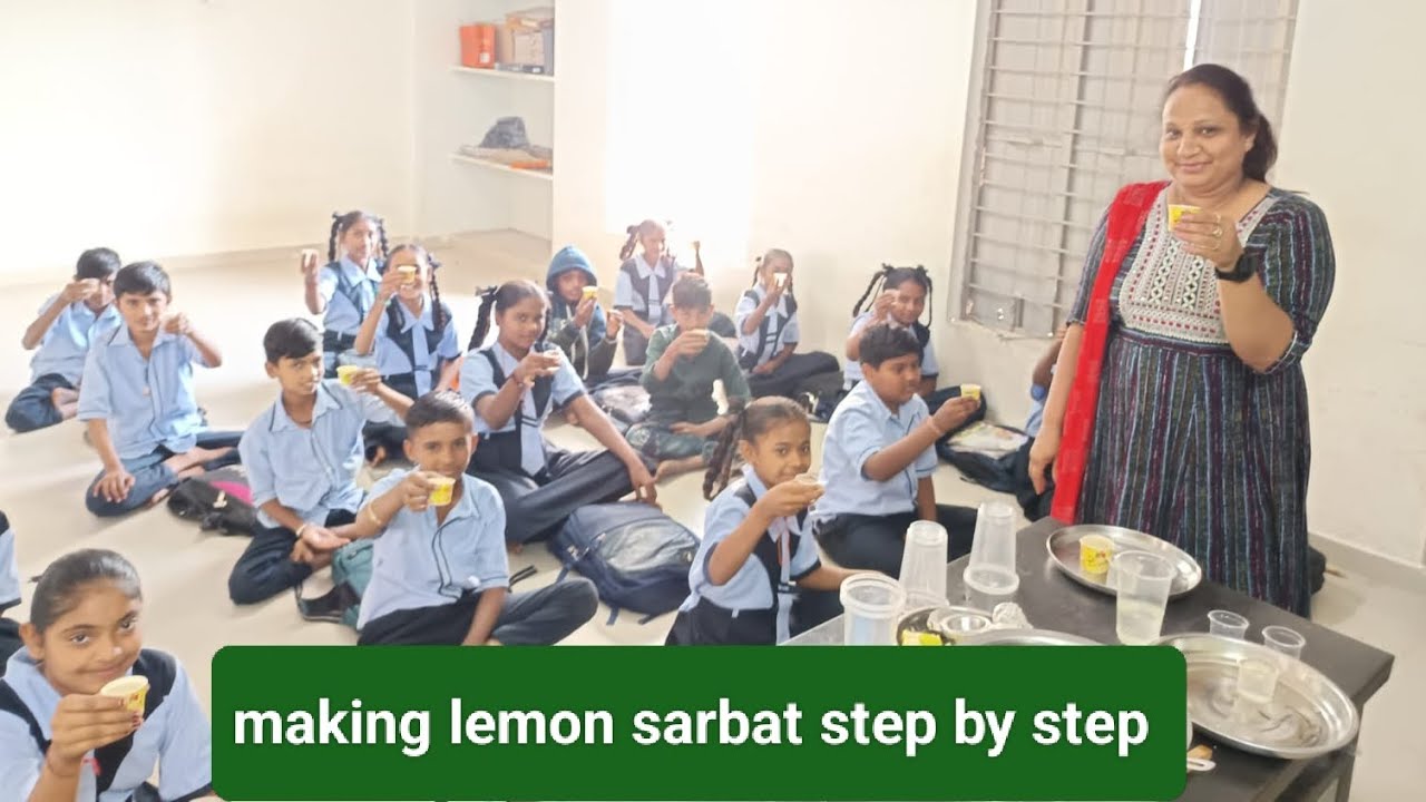 lemon sarbat🍋step by step making Standard 7th Students....