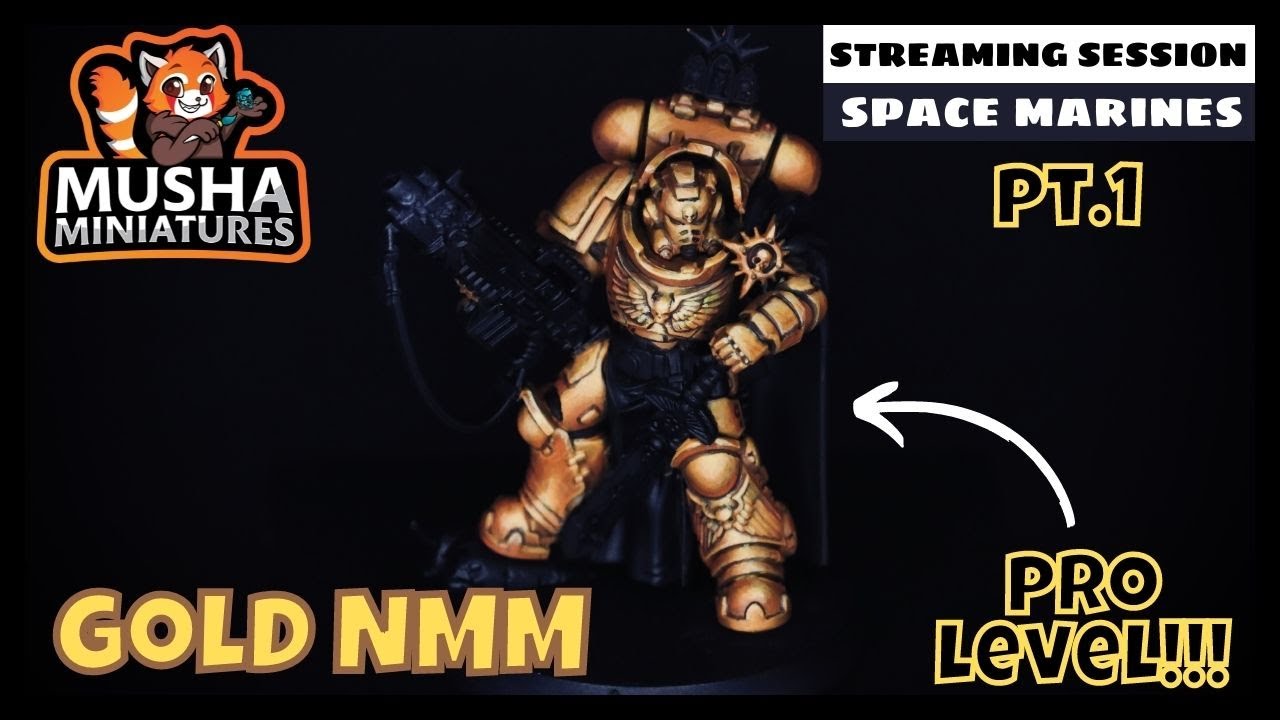 Warhammer GOLD Non-Metallic Metal Tutorial PRO LEVEL! [ITA/ENG] - How to Paint Space Marine PART 1