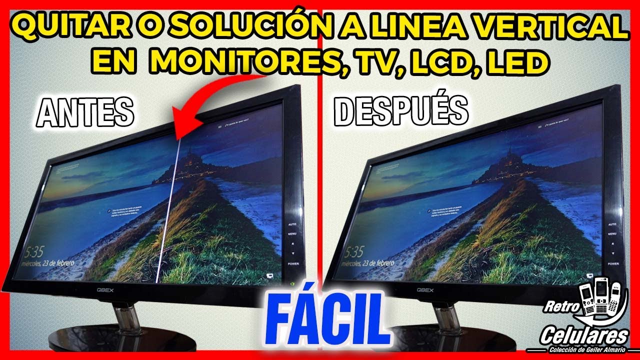 QUITAR o SOLUCIÓN a LINEA VERTICAL en Monitores, TV, LCD, LED, pantalla Fácil | Retro Celulares 4k