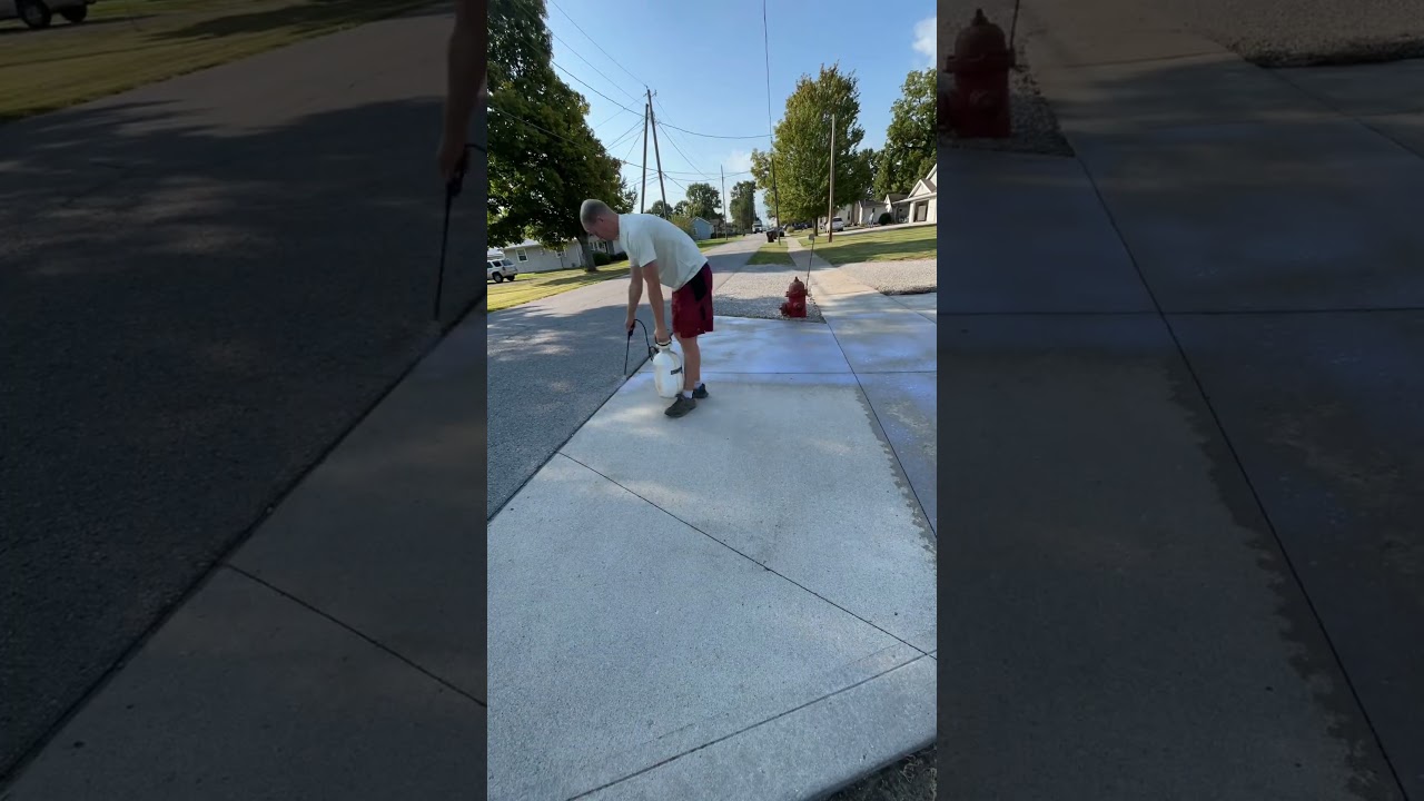 Why you should seal your concrete #satisfyingcleaning #powerwashing #satisfyingpressurewashing