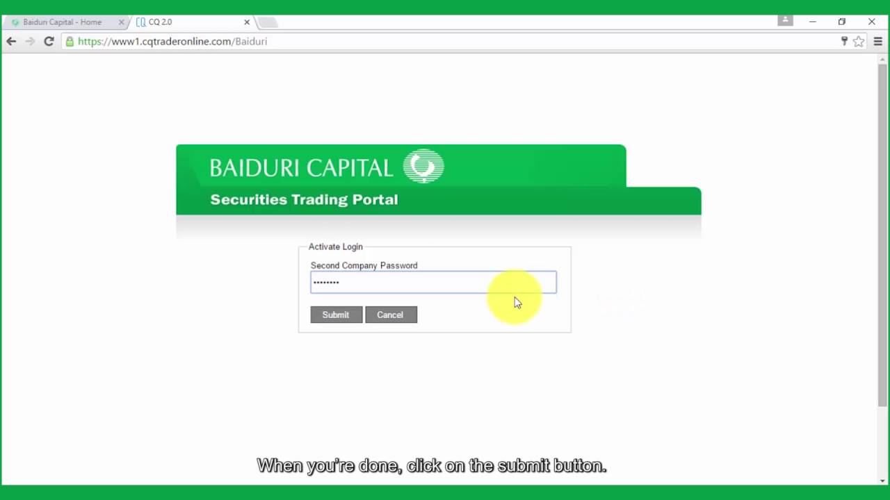 Baiduri Capital | Online Portal Video Tutorials | F Reset Password (Special Case)