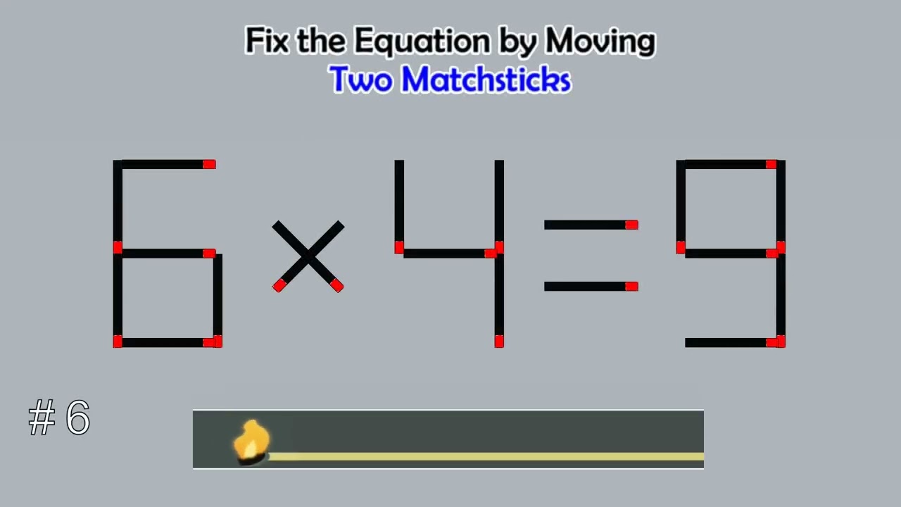 Matchstick Studio #  | Fix the math equation by moving one or two matchsticks |Logic puzzles