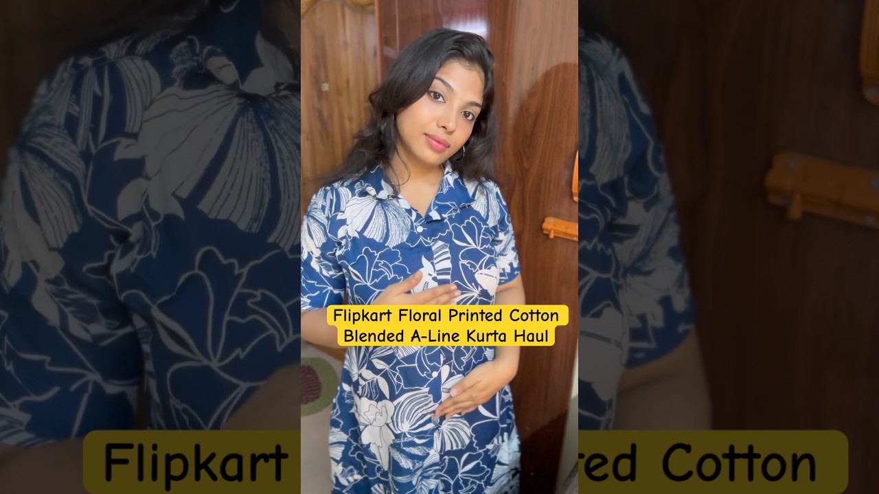 Flipkart Floral Printed Cotton Blend A-Line kurta 