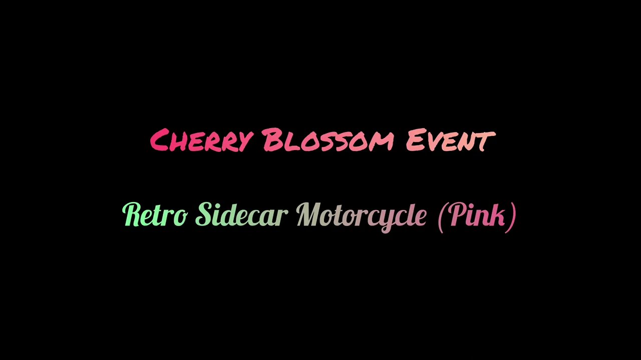 Play Together - Cherry Blossom Event | Retro Sidecar Motorcycle (Pink)