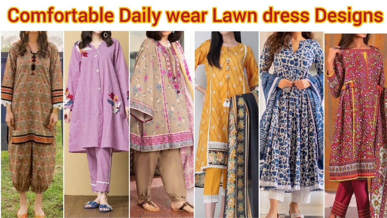 Comfortable Daily wear Lawn dress designs 2024/Casual dress Designs/New dress designs2024