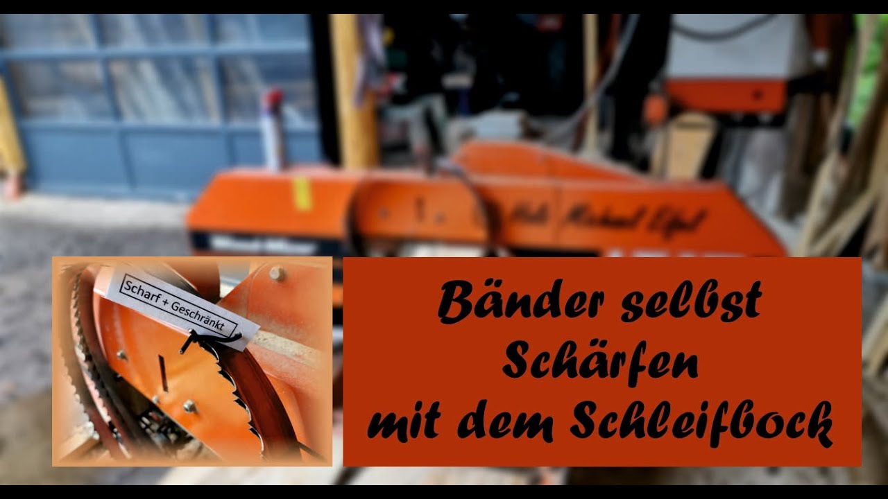 Woodmizer Bänder selbst schärfen und schränken mit dem Doppelschleifer es funktioniert perfekt