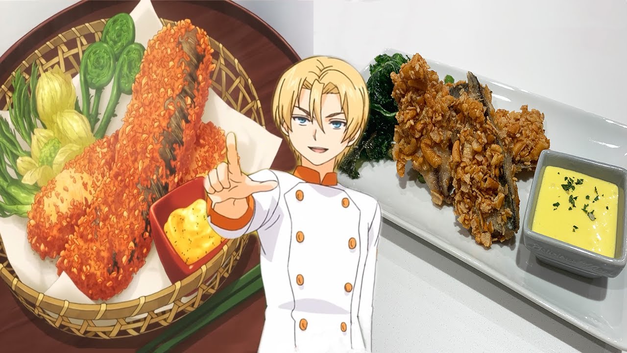 ANIME FOOD - Shokugeki no Soma | 食戟之靈 How to make Char Okakiage from Food Wars | 和風柿種炸魚