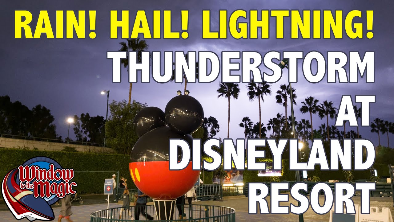 CRAZY DISNEYLAND THUNDERSTORM - Hail, Rain & Wind Surprise Parkgoers! - October 4, 2021