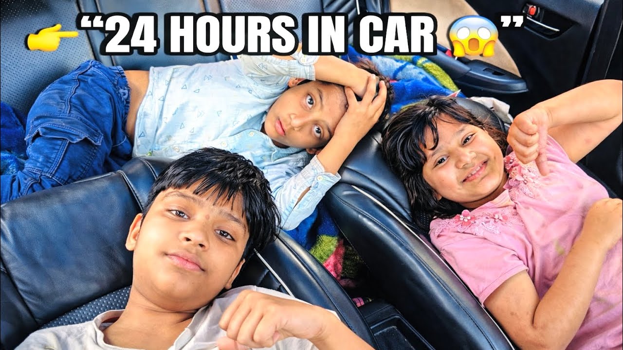 Real 24 Hours Living in Car Challenge 😱🚗 | Full Night Survival 24 HOURS IN CAR 😱 #viral #challenge 