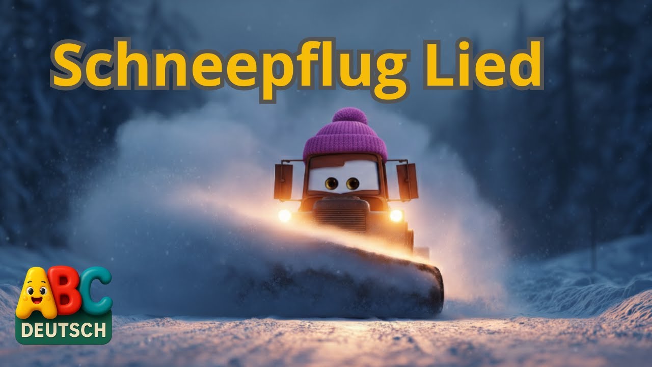 Schneepflug Lied ❄️ Neues Winterlied f&uuml;r Kinder | Schnee R&auml;umen & Winter Animation