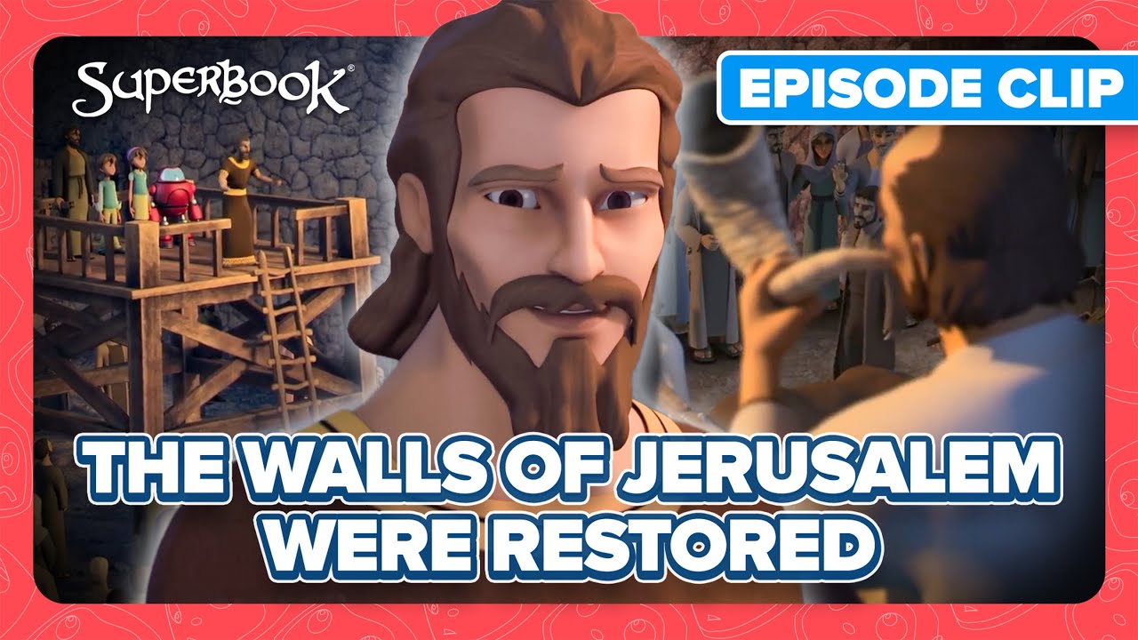 The Walls of Jerusalem Were Finally Finished! | Superbook - Nehemiah English Clip