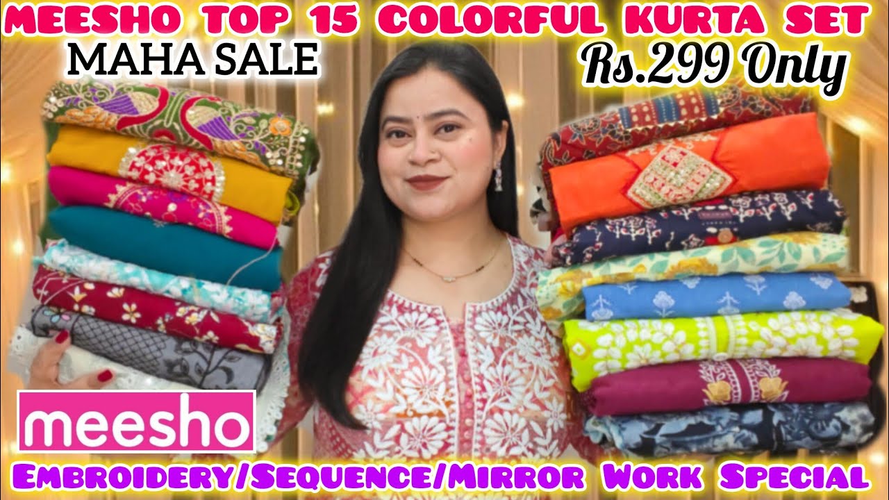 🧡Meesho TOP 15 Kurta Dupatta Sets Haul Starting Rs.299🧡Anarkali/AliaCut/Sharara Sets #meesho 