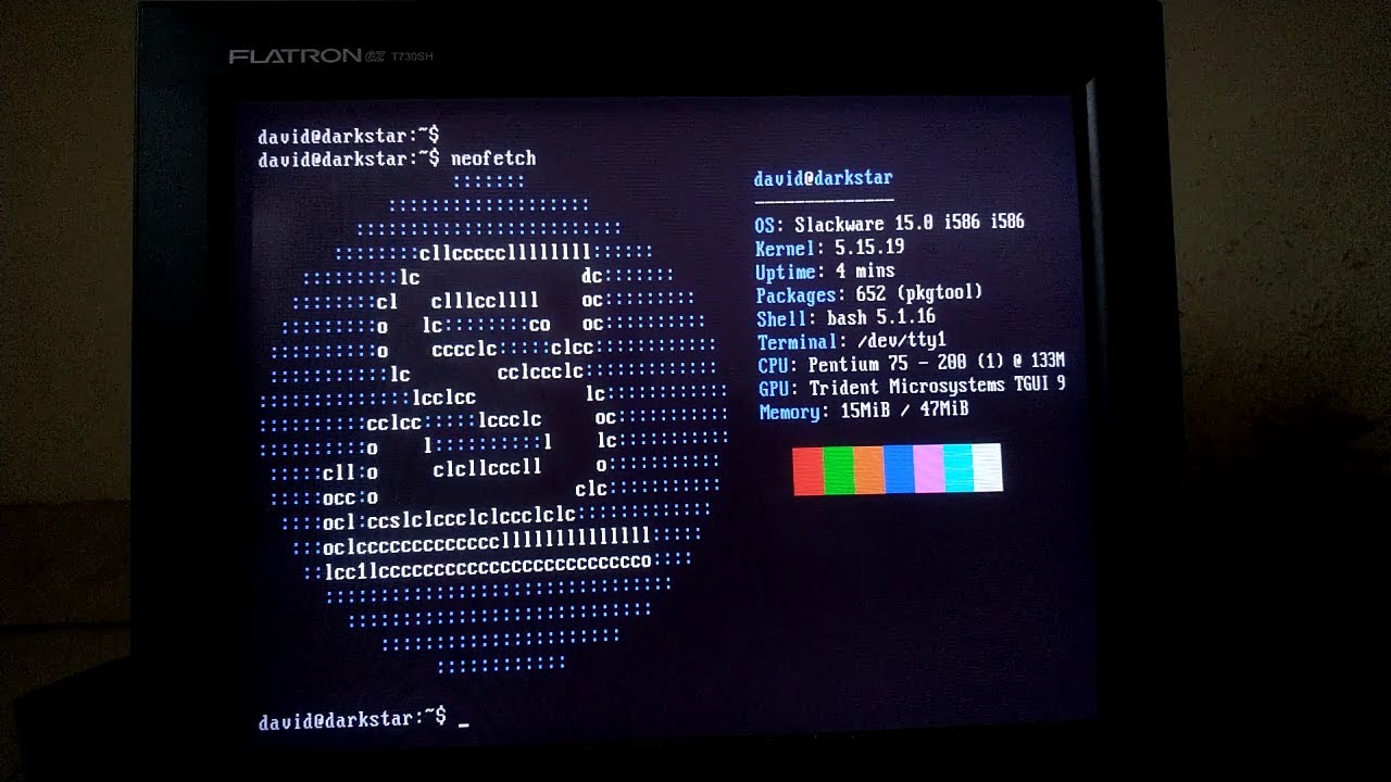 Slackware 15 running on a Pentium 133MHz