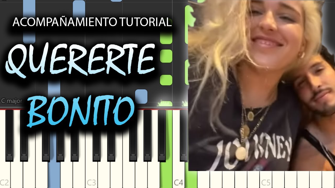 Sebastián Yatra, Elena Rose - Quererte Bonito | Piano Tutorial Acompañamiento Instrumental