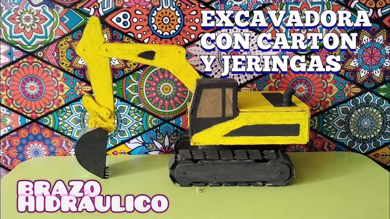 Como hacer una excavadora hidráulica de cartón